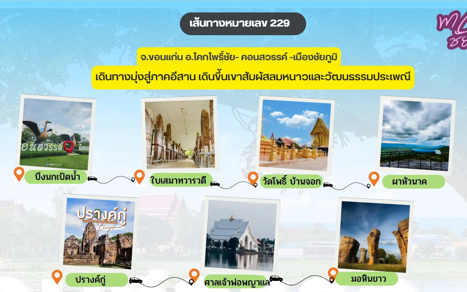 แนะนำเส้นทางท่องเที่ยวจังหวัดชัยภูมิ