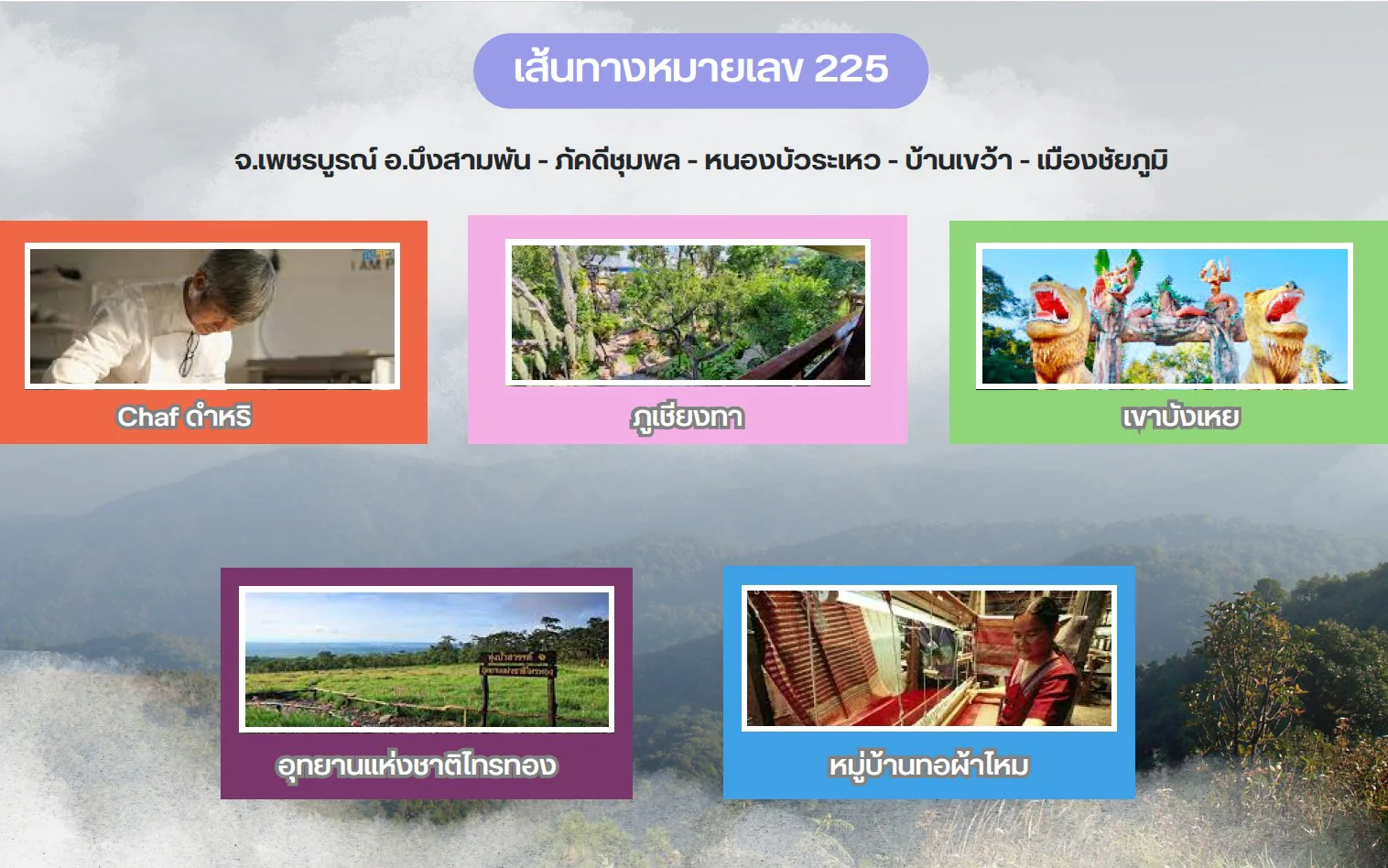 แนะนำเส้นทางท่องเที่ยวจังหวัดชัยภูมิ